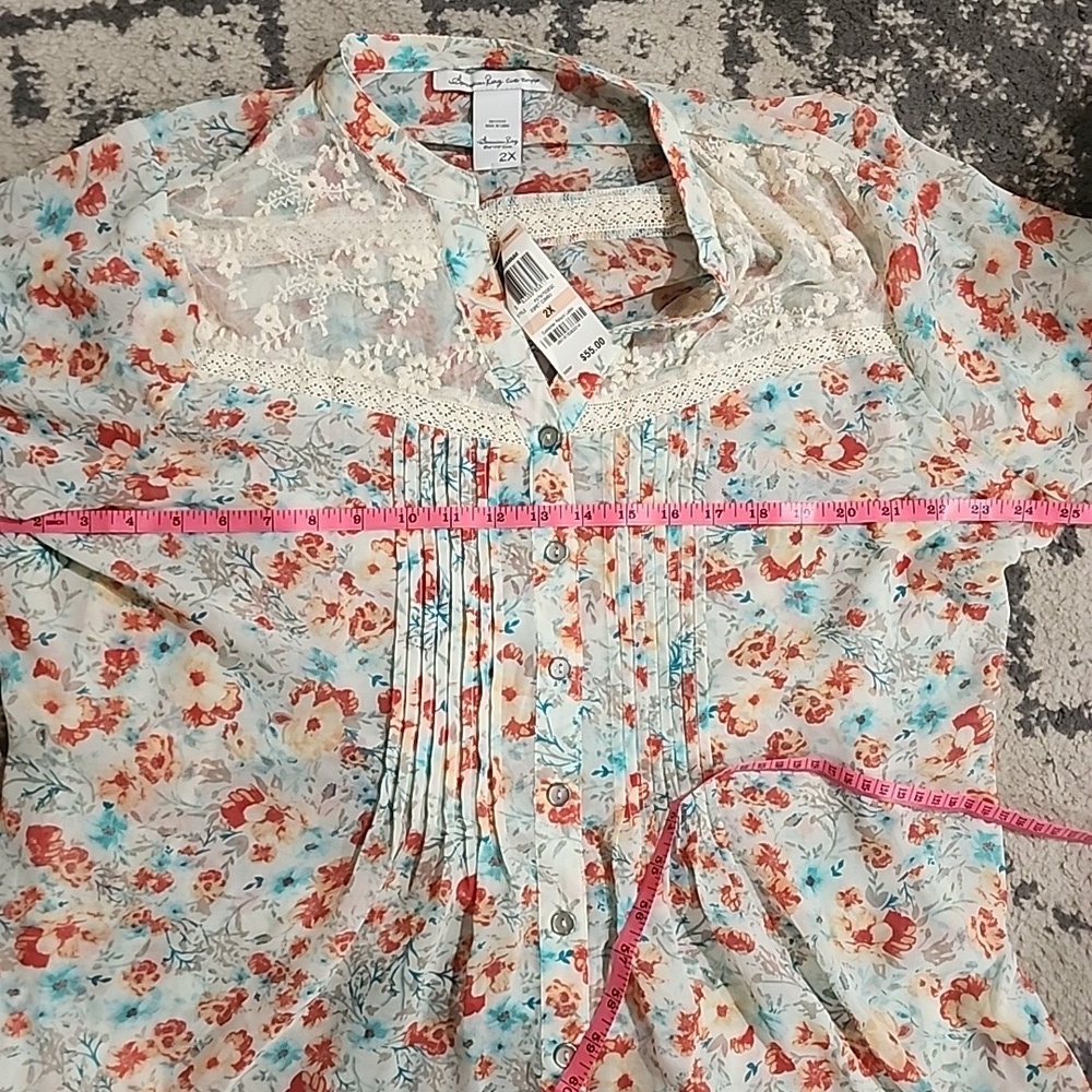 American Rag Blouse NWT 2X Plus Beautiful top ❤️ - Picture 7 of 8